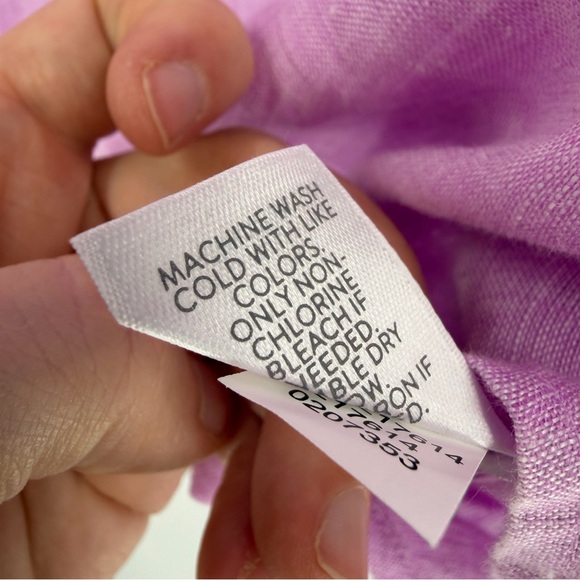 J. Jill Pure Linen Purple Tunic Top 4X Resort Vacation Relaxed Pockets Pool - Picture 6 of 7